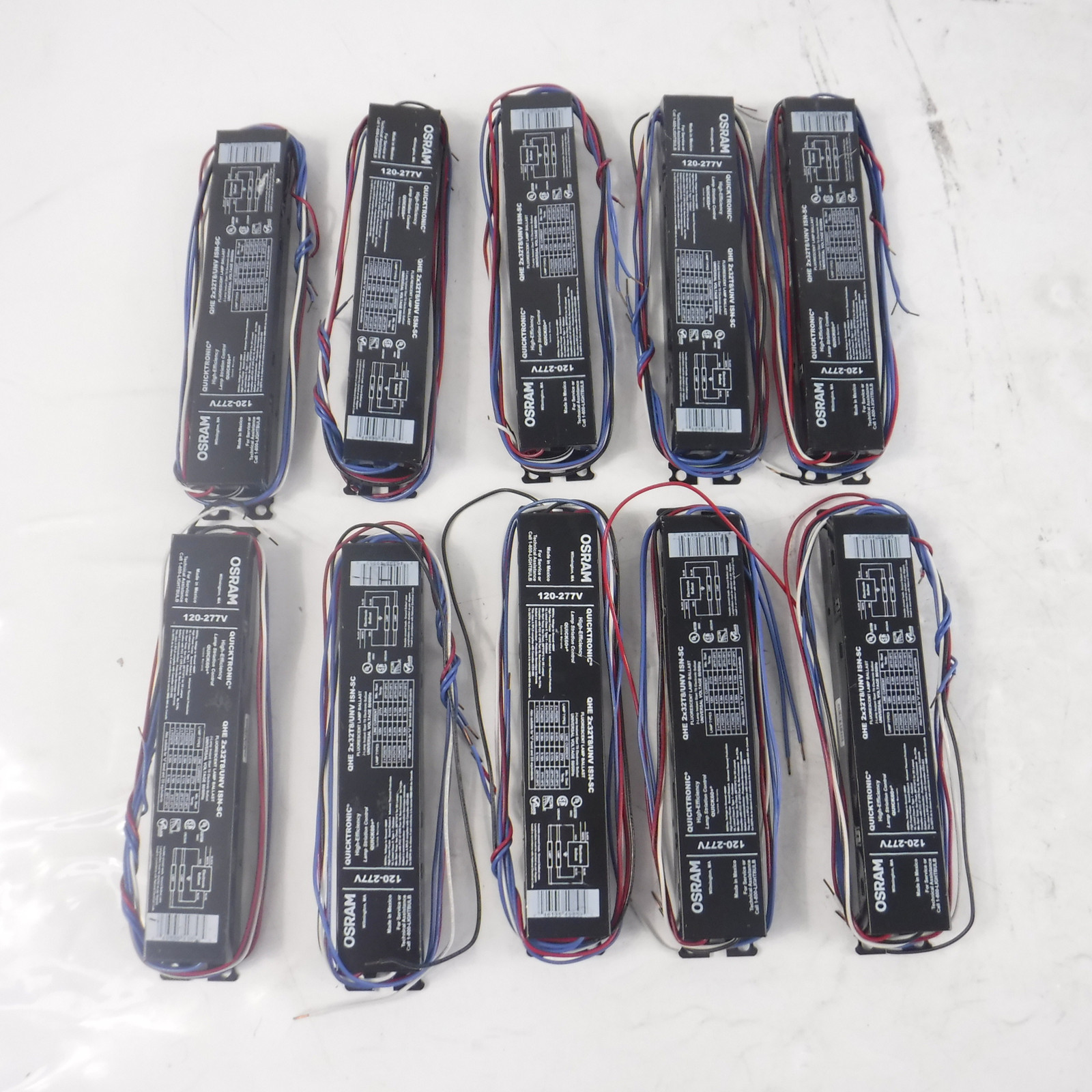 10 Pack Osram QHE Quicktronic Lamp Ballasts 49853-D 2x32T8/UNV ISN-SC 120/277V