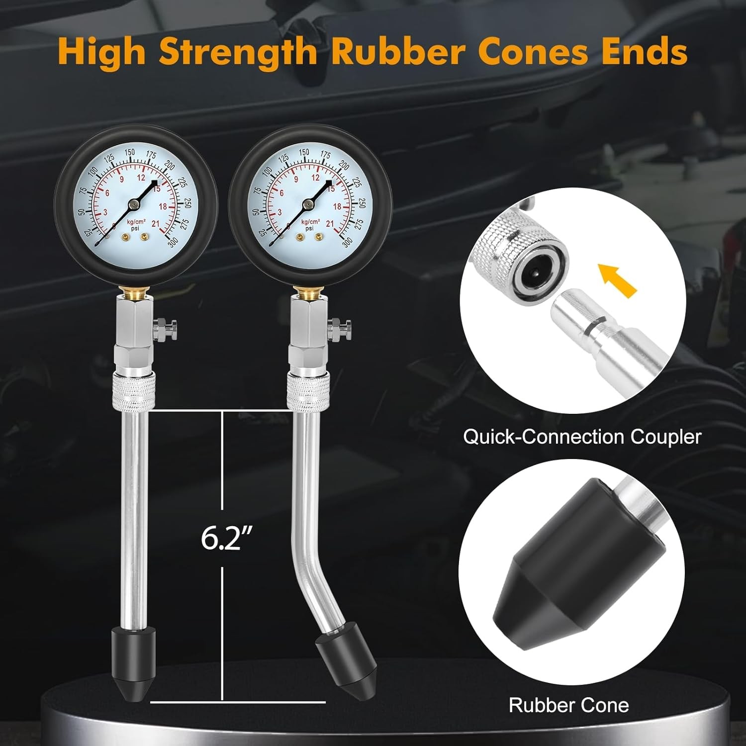 Compression Tester Kit, Small Engine Cylinder Test Pressure Gauge Tool