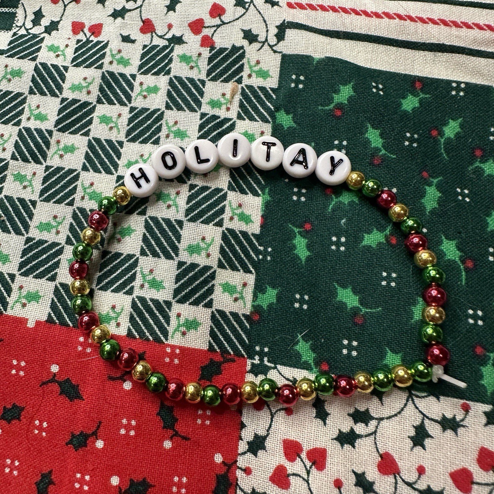 Friendship Bracelet Taylor Swift Holitay Red Green Gold Xmas Handmade Swiftie