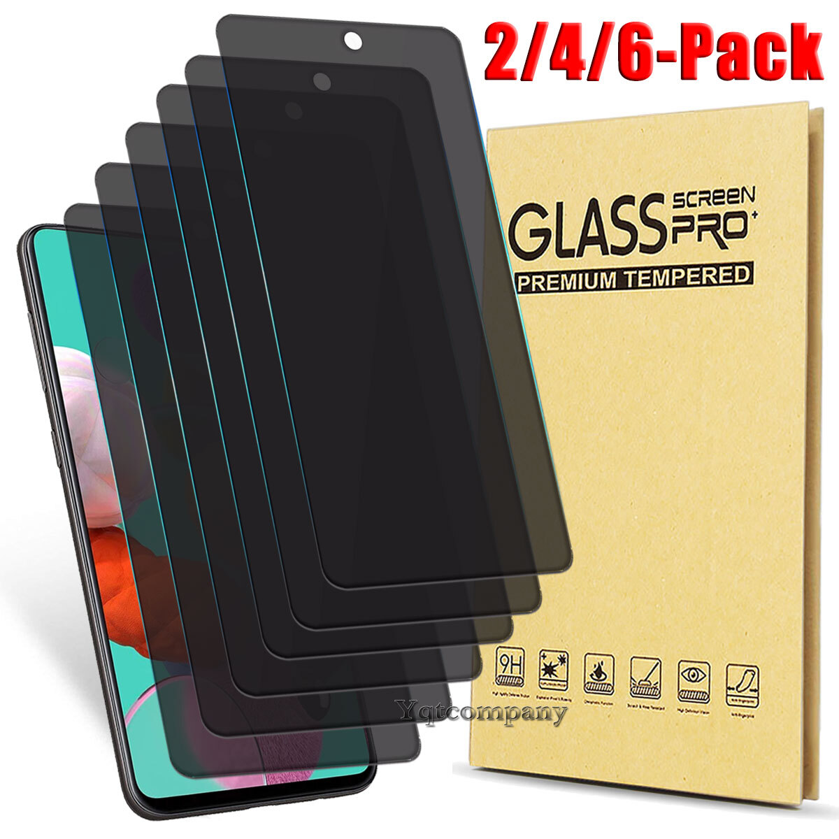 For Samsung A52 A54 A56 S23 S24 S25 S26 Privacy Tempered Glass Screen Protector