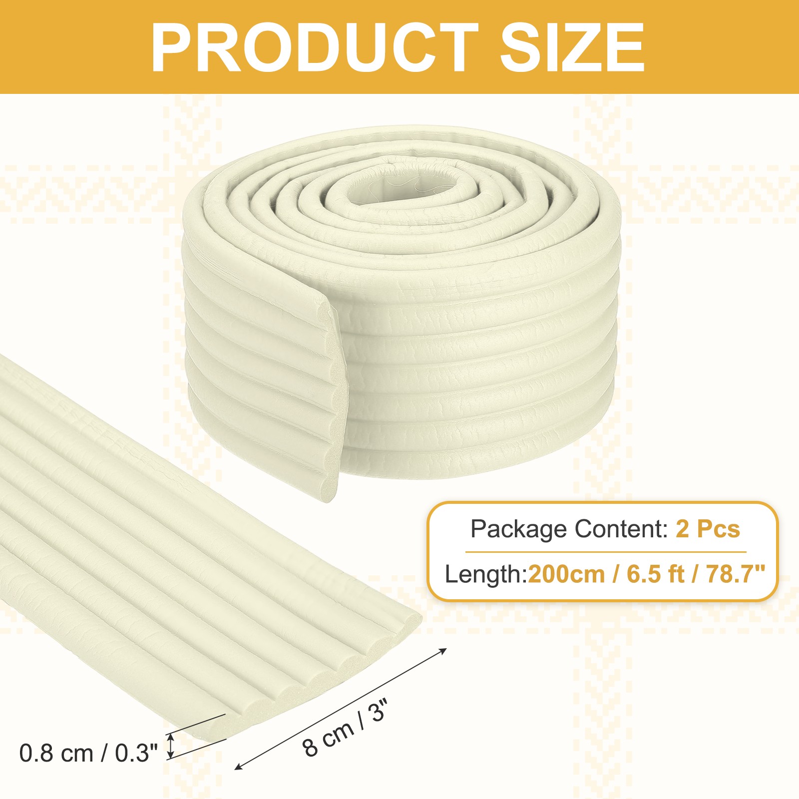 Bunk Bed Ladder Pad, (2m/6.5 Ft, White)(2 Pcs), Bunk Bed Step Foam Padding