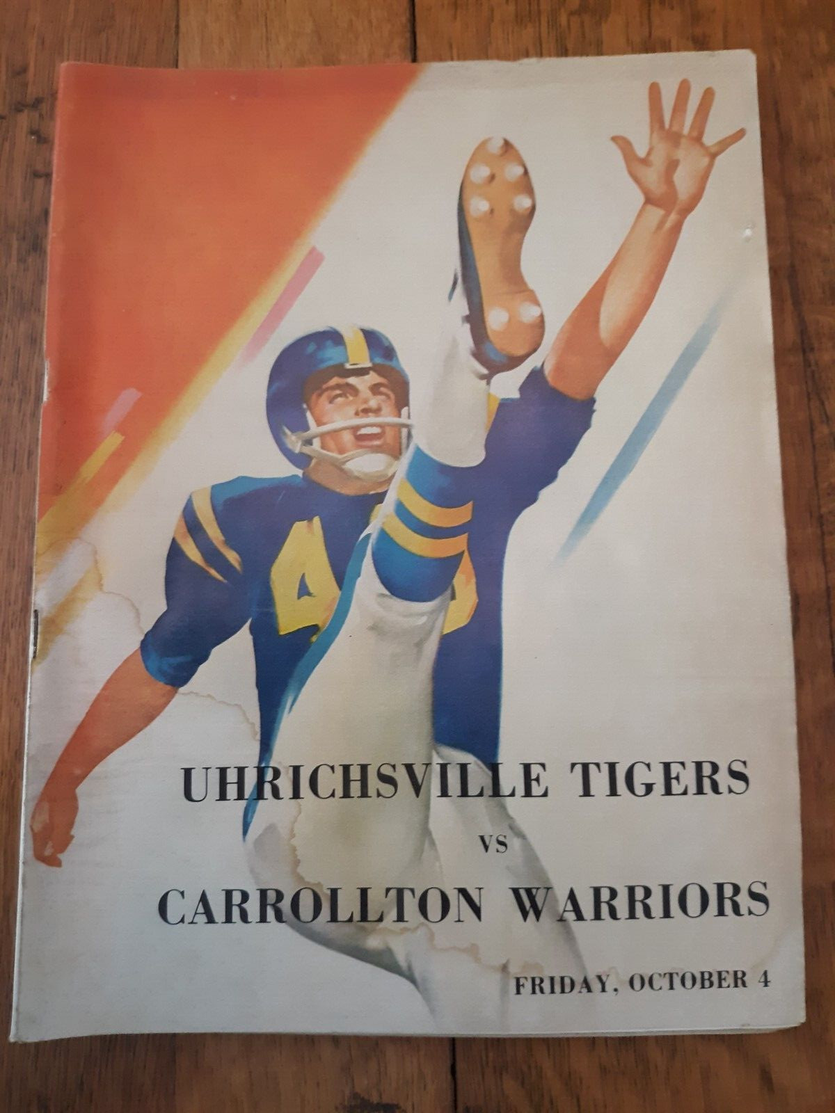 Ohio Uhrichsville Tigers vs Carrollton Warriors Oct. 4, 1963 football program
