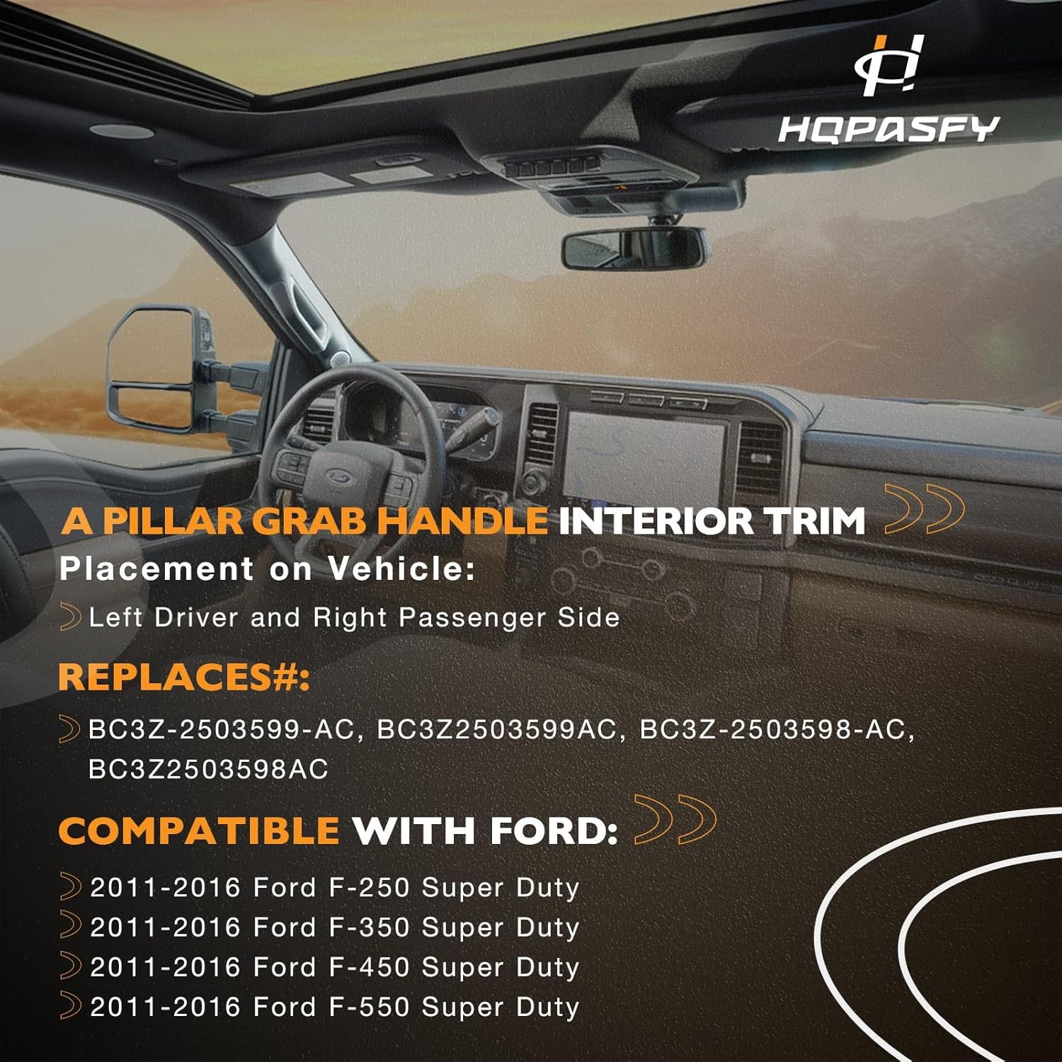 A Pillar Grab Handle Interior Left Right Driver Passenger Side, Gray