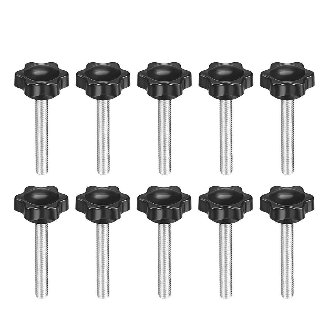locking plum knob hexagonal shape star knob M6×50mm thread 10pcs