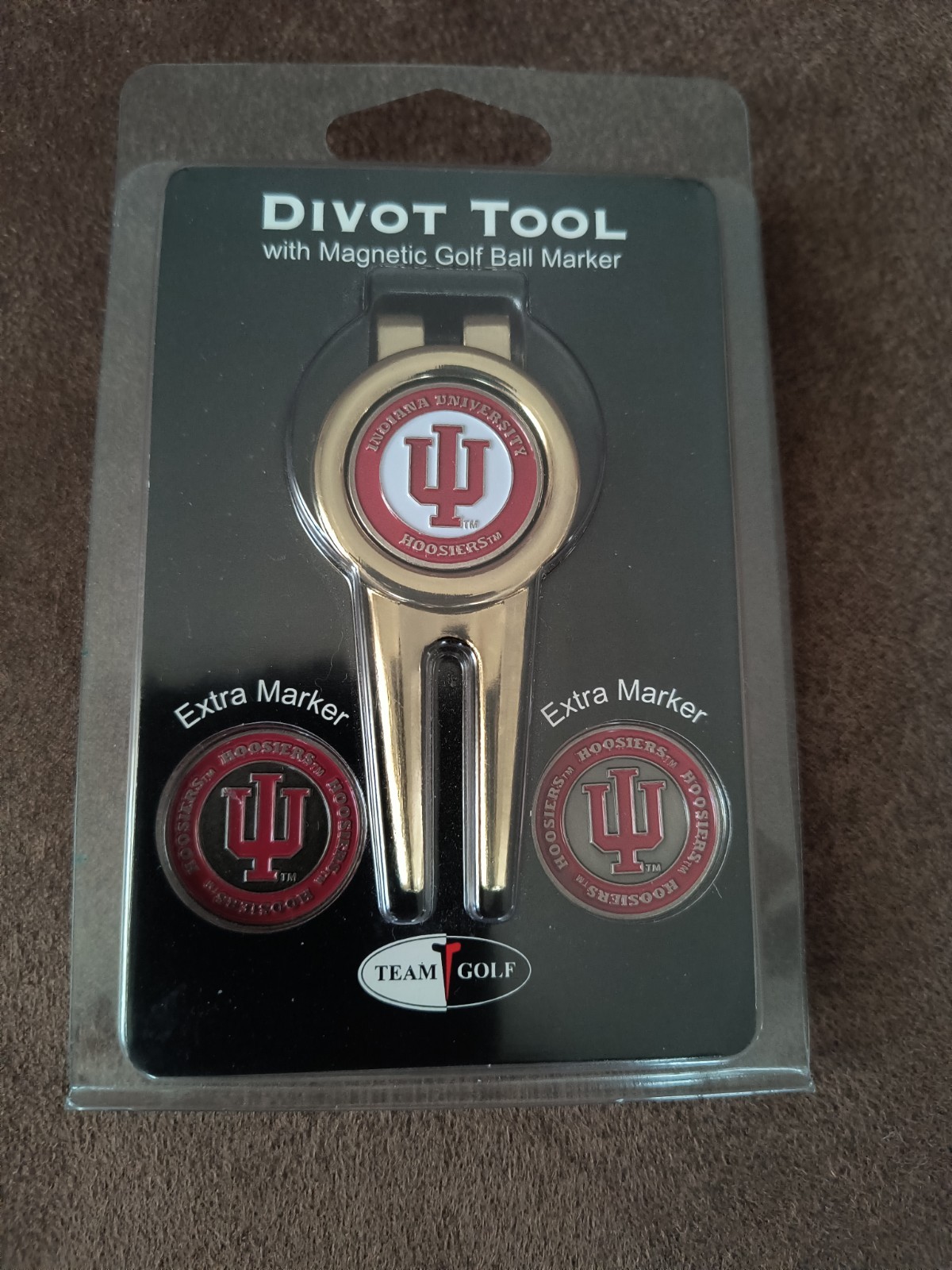 Indiana Hoosiers Golf Divot Tool with 3 Magnetic Ball Markers NCAA Team Golf New