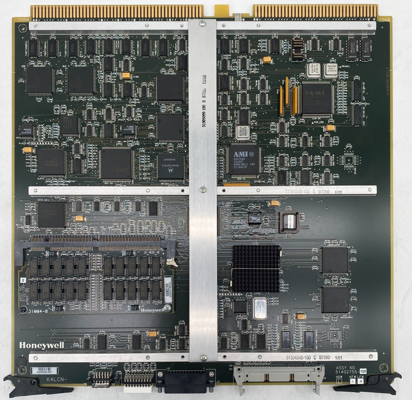 HONEYWELL 51402755-100 TDC3000 K4LCN-4 MEMORY PROCESSOR CARD W/ 8Mb DIMM4-8 RAM