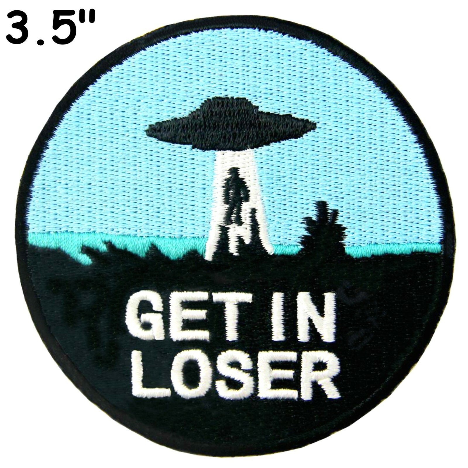 UFO Alien Patch EMBROIDERED DIY Iron On Applique Xfiles Flying Saucer