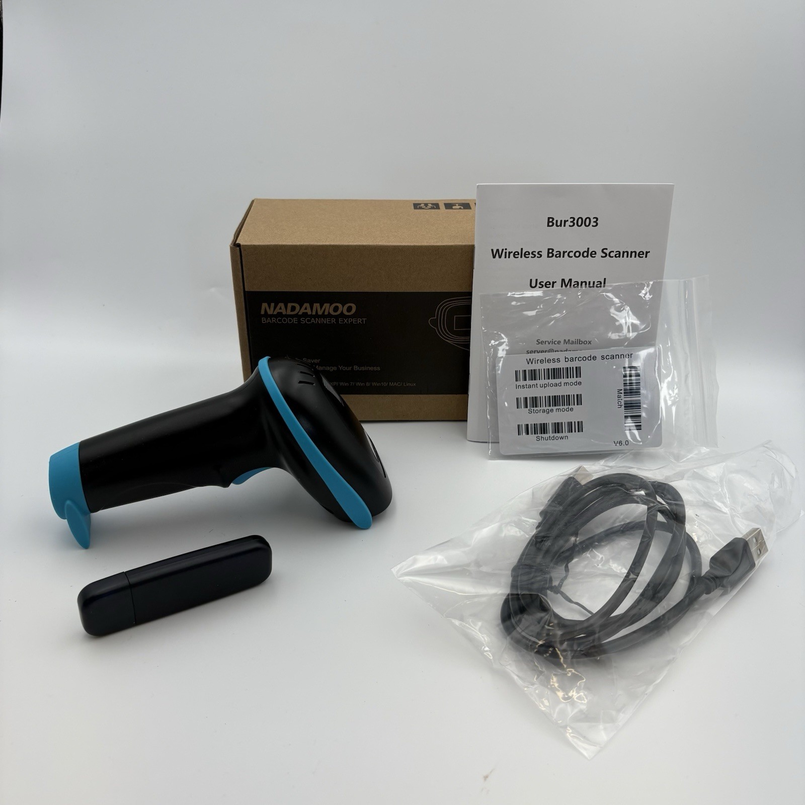 NADAMOO BUR3003 433MHz Wireless Barcode Scanner