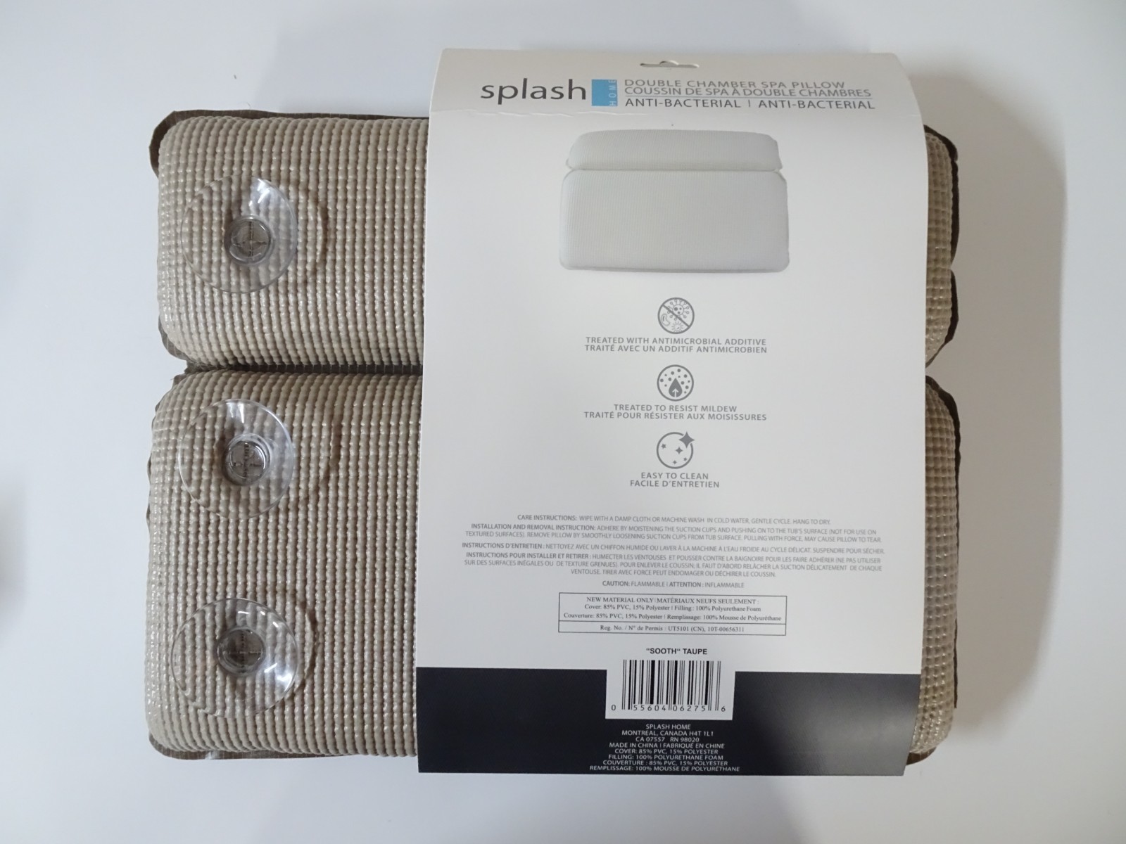Splash Home Sooth Double Chamber Anti-Bacterial Spa Pillow
