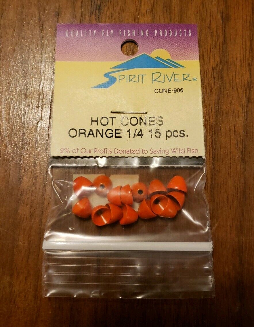 Spirit River - Fly Fishing - Hot Cones - 1/4" - Orange - 15PCS - NEW - USA