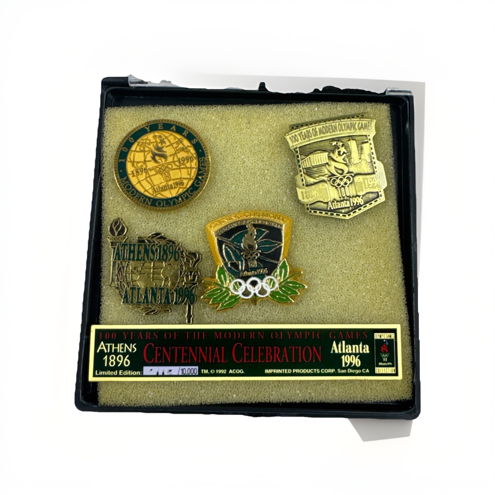 1896 - 1996 Atlanta Olympic Games Pin Set #9541 of 10000 Great Condition