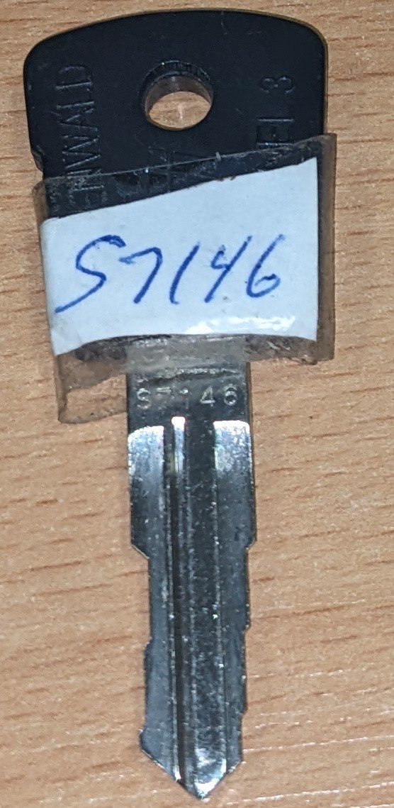 GREENWALD SENTINEL 3 KEY PART #GW91-2000-19 CODED S7146