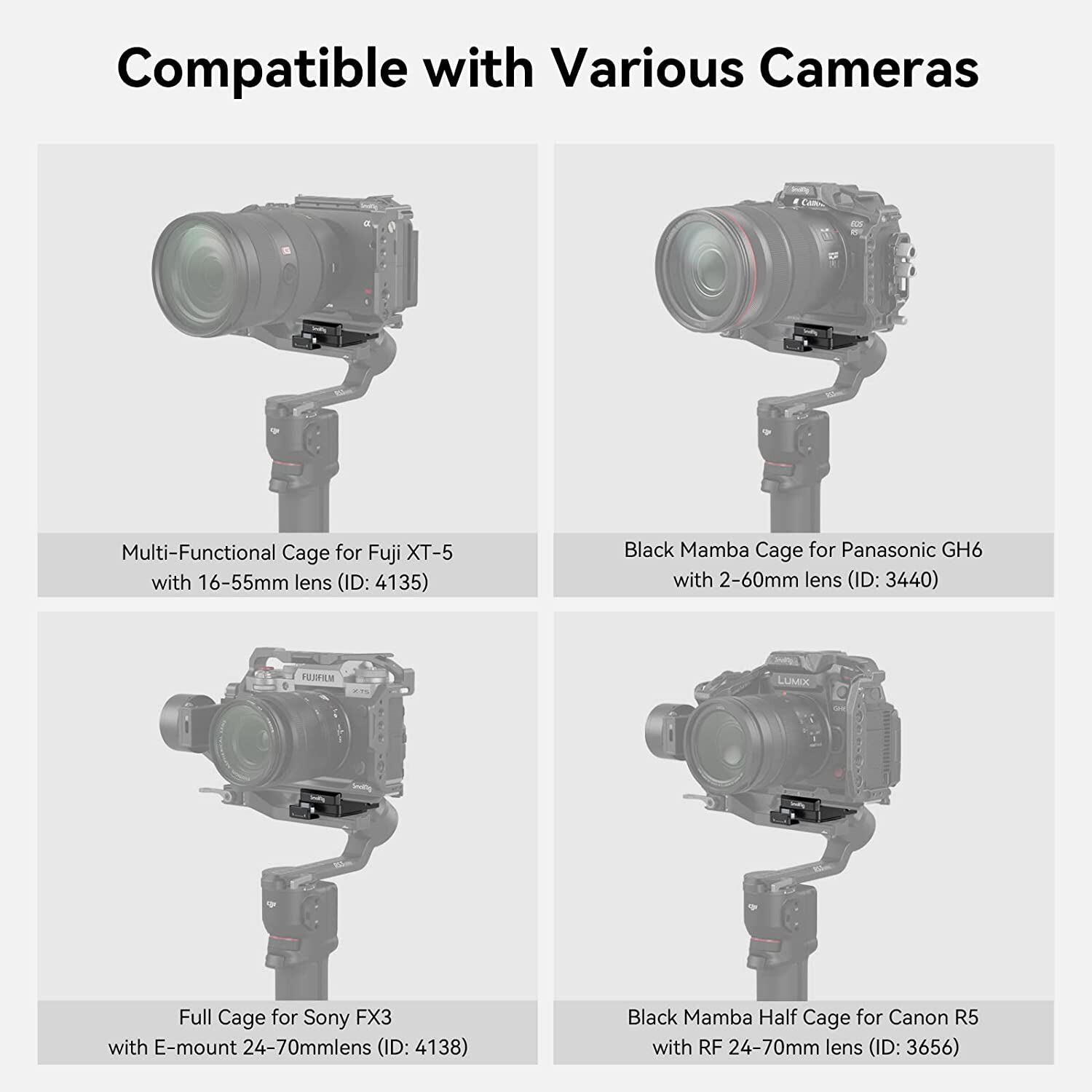 SmallRig Arca-Swiss Mount Plate for DJI RS 3 Mini for Balancing Heavy Camera