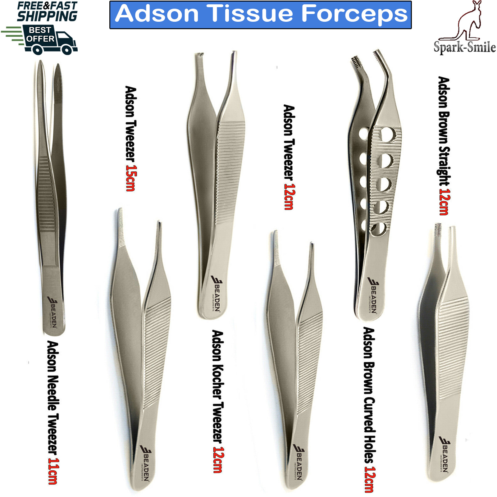 Surgical Medical Tissue Cotton Dressing Adson Tweezers Adson Brown Str & Curved