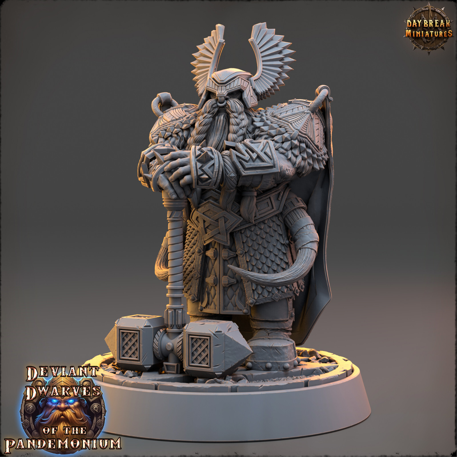 Dwarf Warrior Judge Sindri | DayBreak Miniatures | Compatible with D&D/AOS