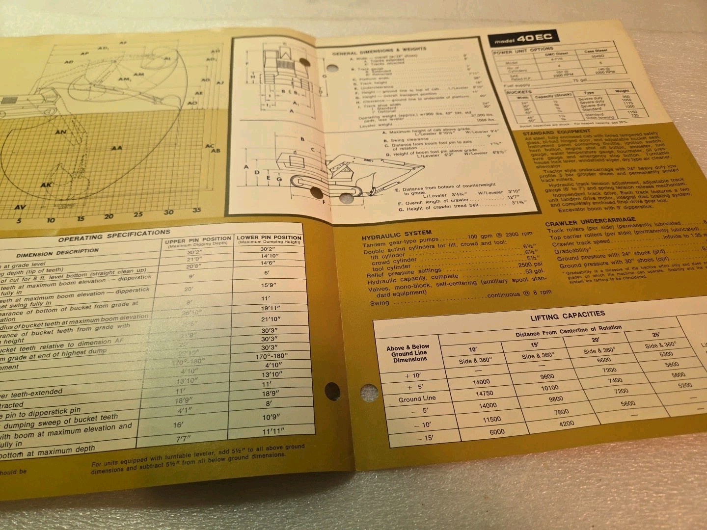Drott 40 EC Excavator CRAWLER Brochure 1974