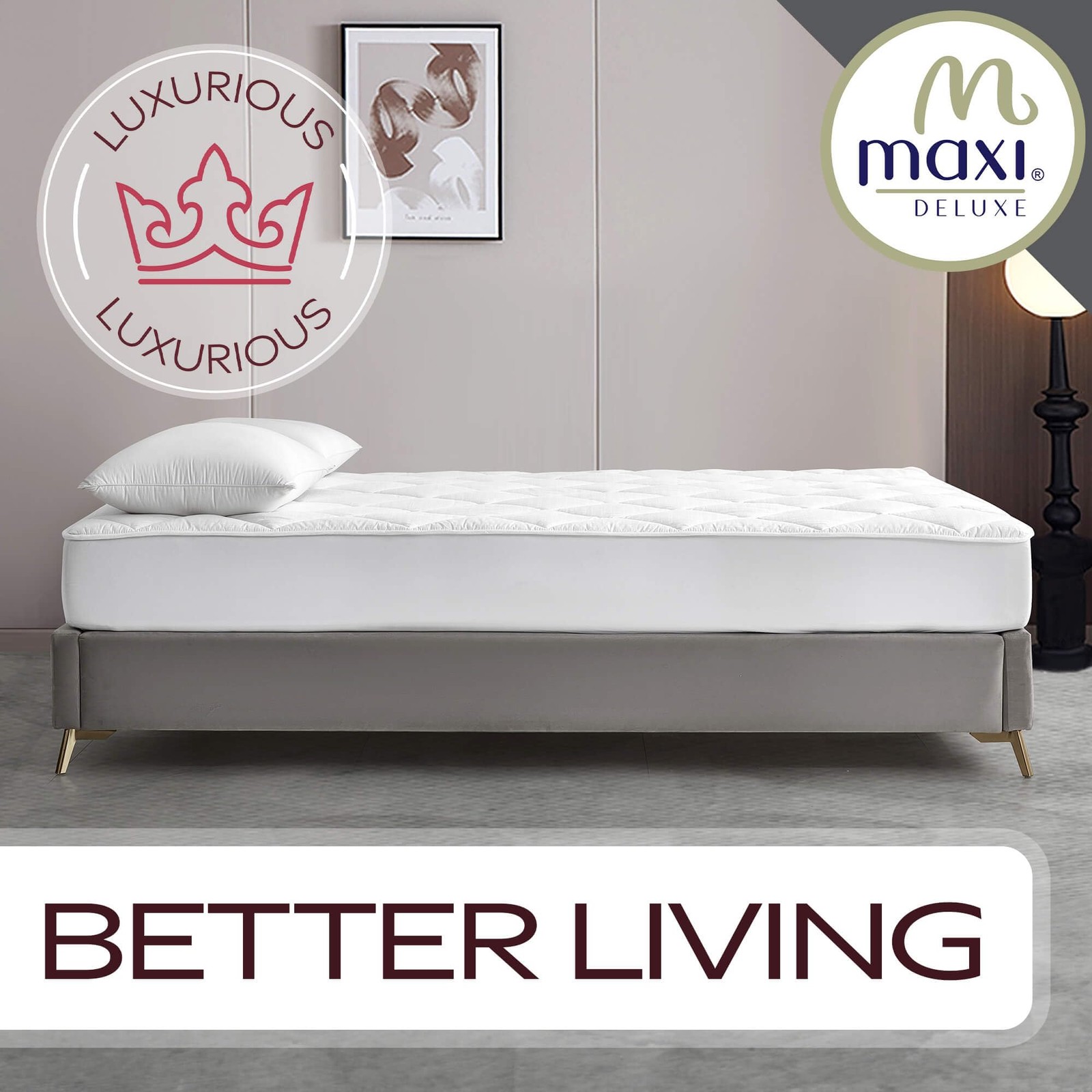 Maxi Full Size Mattress Pad - Luxurious Cotton Sateen Full, White