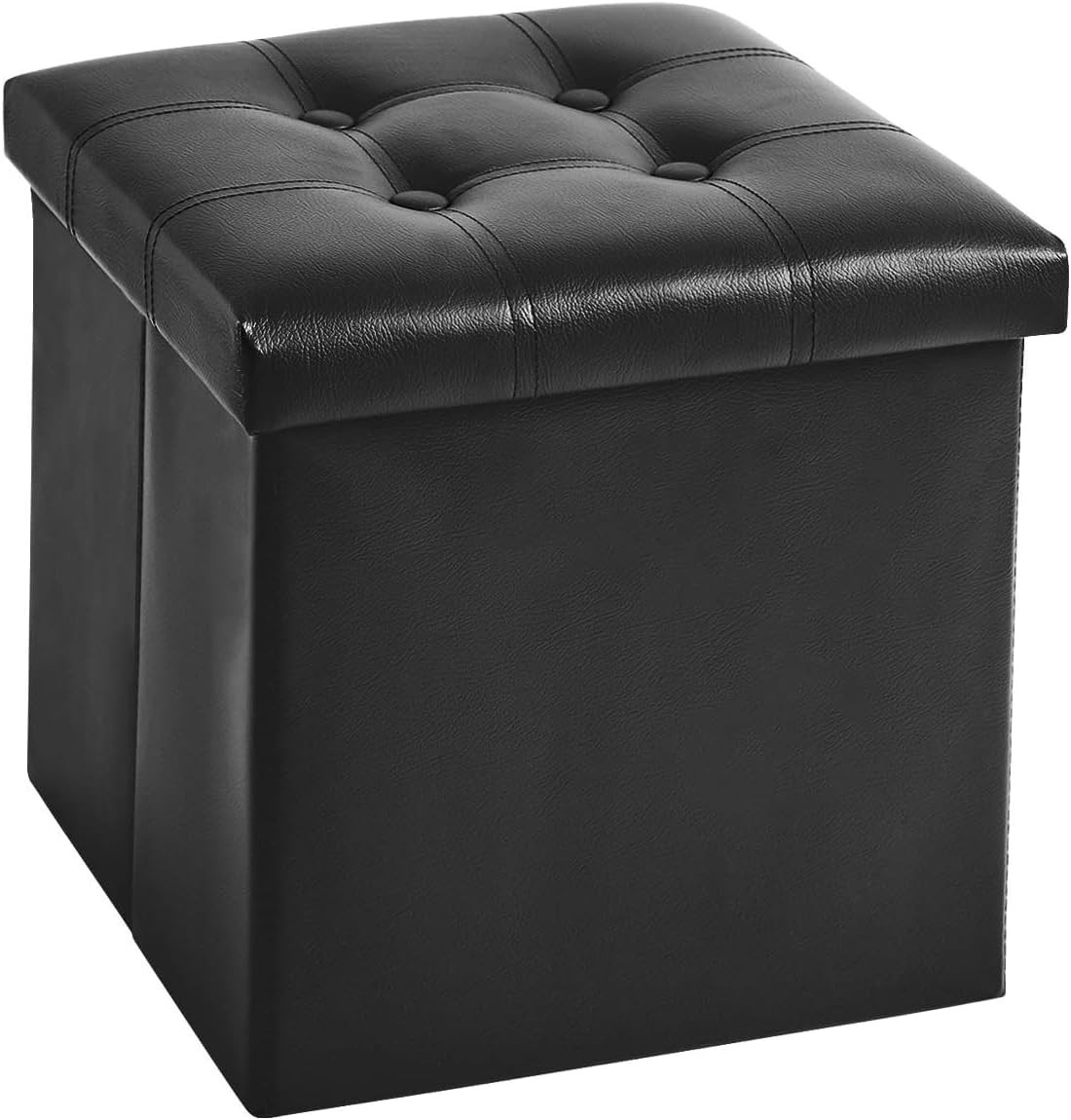 15 inches Folding Storage Ottoman, Cube Storage Boxes, Small Ottoman with Foa...