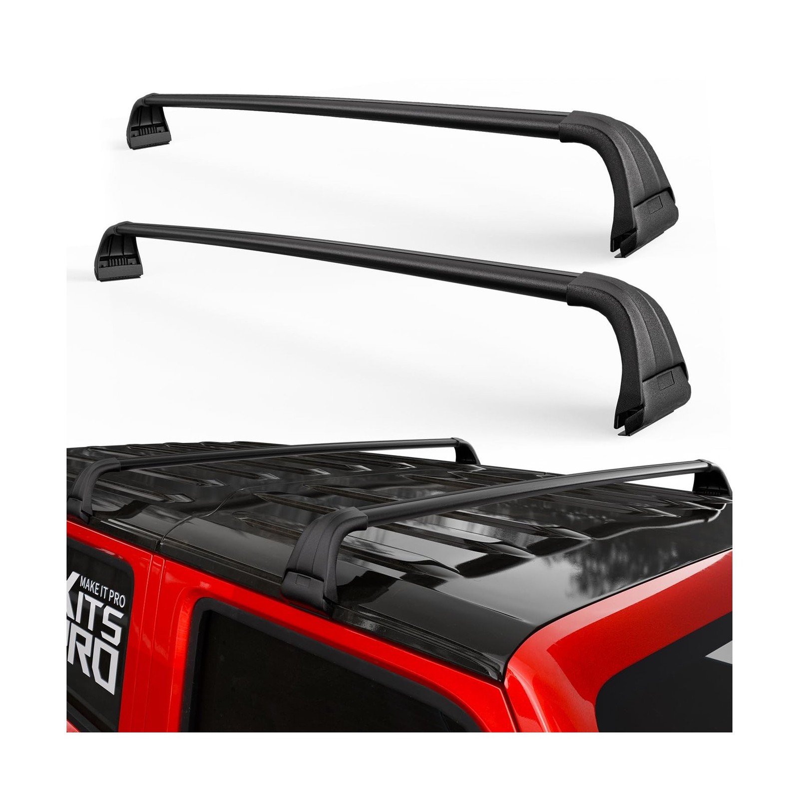 KitsPro 260lb Roof Rack Cross Bars for 2007-2026 Jeep Wrangler & 2020-2026 Gl...