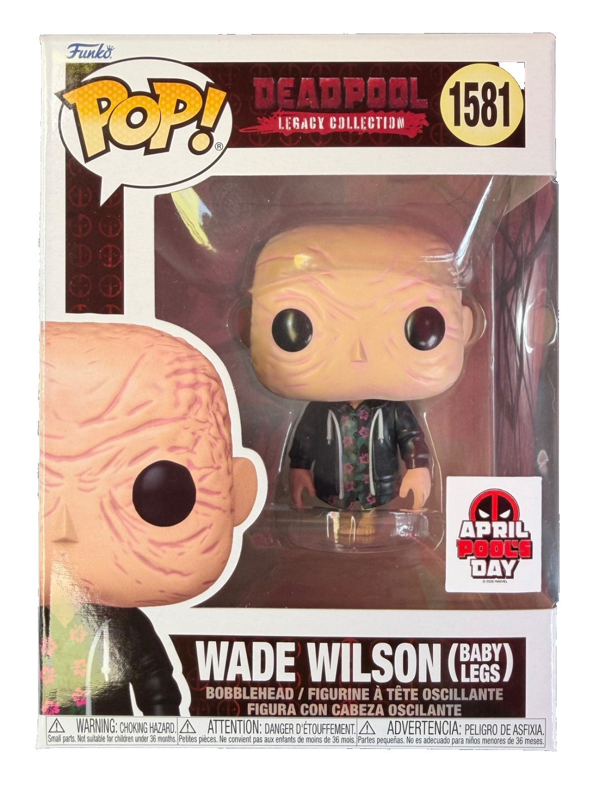 Funko Pop! Vinyl Wade Wilson 1581 April Pools Day Event Sticker 2026