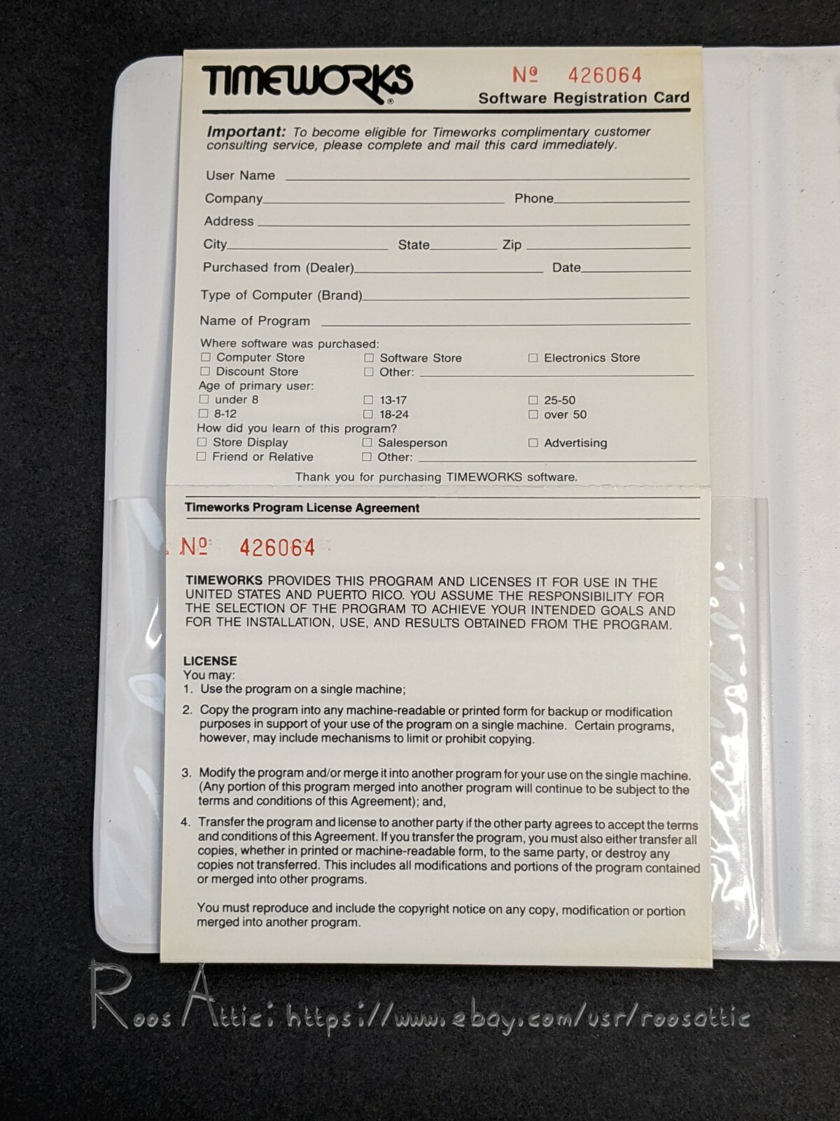 Timeworks Dos Rx Utilities Program for IBM: User Guides Only / NO SOFTWARE