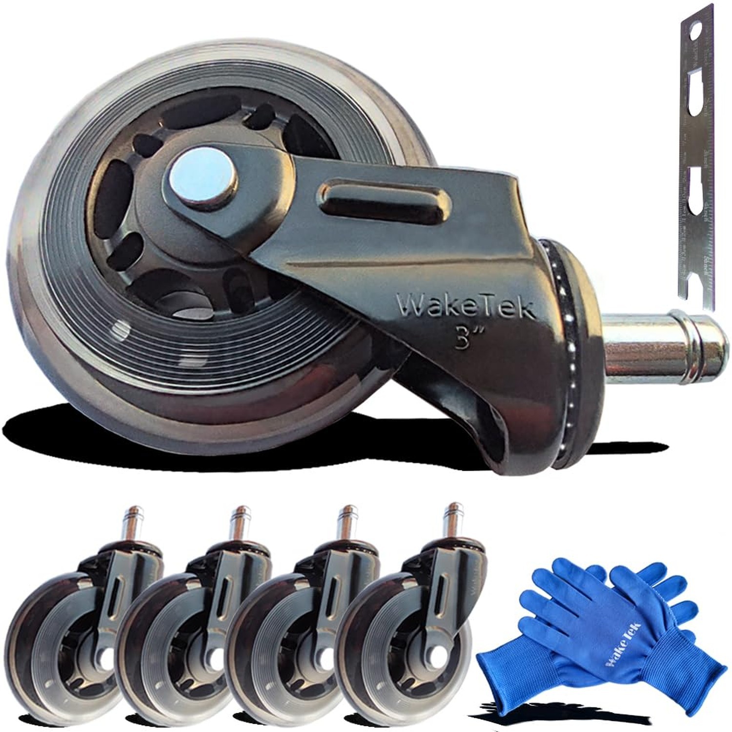 Premium Office Chair Wheels Replacement with Removal Tool, These Flexible and...
