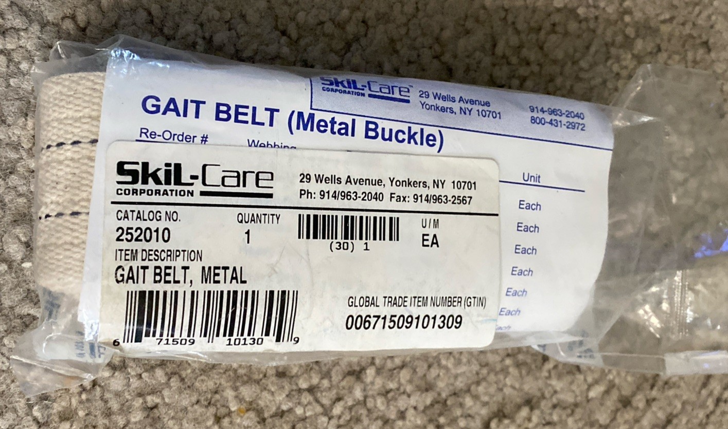 SkiL-Care Heavy-Duty Gait Belt with Metal Buckle Pinstripe 60 Inch, Skil-Care