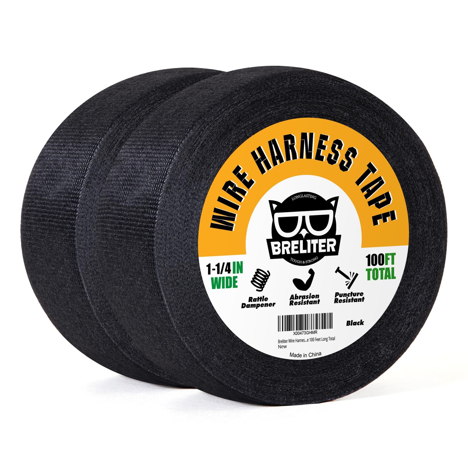 2Pack High Temp Wiring Harness Self-Adhesive Auto Electrical Cable Fixed Tape