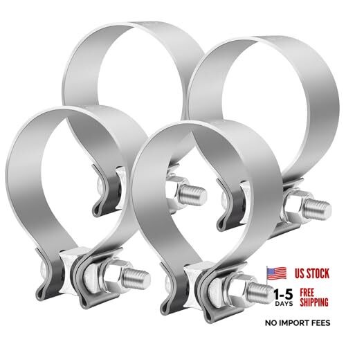 3 inch Exhaust Clamp, 3" Narrow Band Muffler Clamp Stainless Steel 3.0 inch