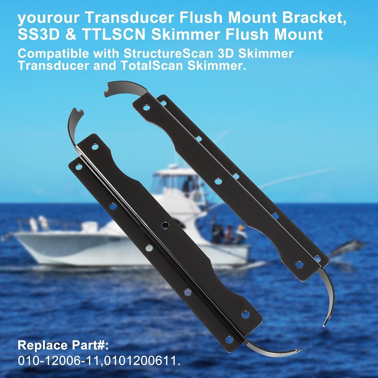 Transducer Flush Mount Bracket Compatible With StructureScan 3D & TotalScan S...