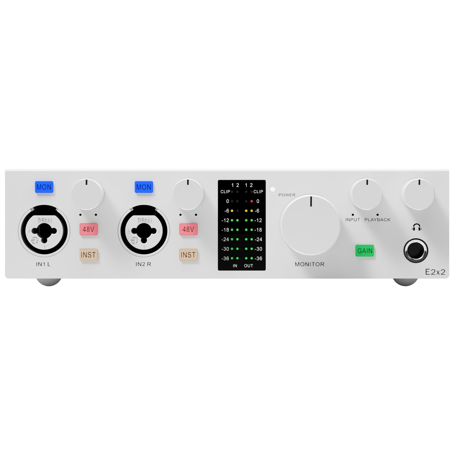 TOPPING E2X2 USB Audio Interface - High-Performance Mixer & Recording White