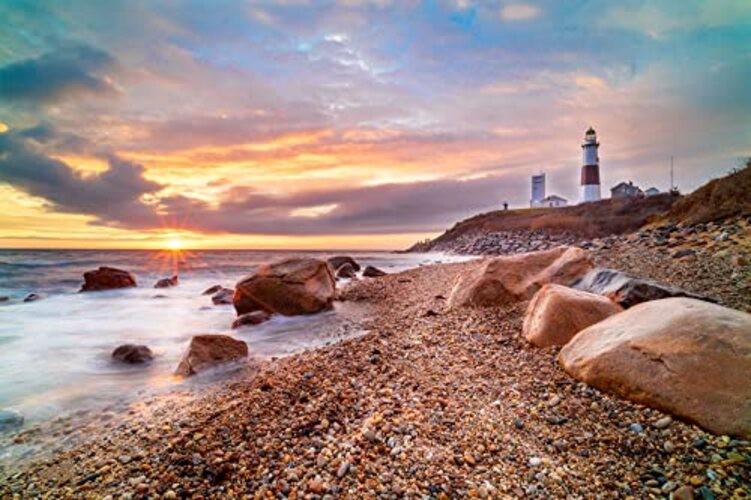 Lighthouse Puzzle Jigsaw Puzzles 1000 Pieces for Adults Scenic National Montauk