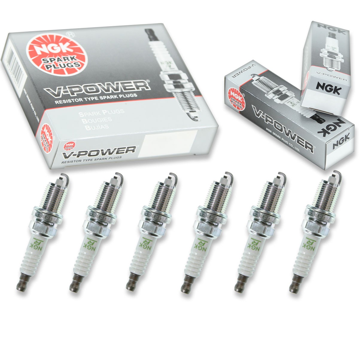 6 pcs NGK V-Power Spark Plugs for 2003-2005 Honda Pilot 3.5L V6 - Engine Kit fp