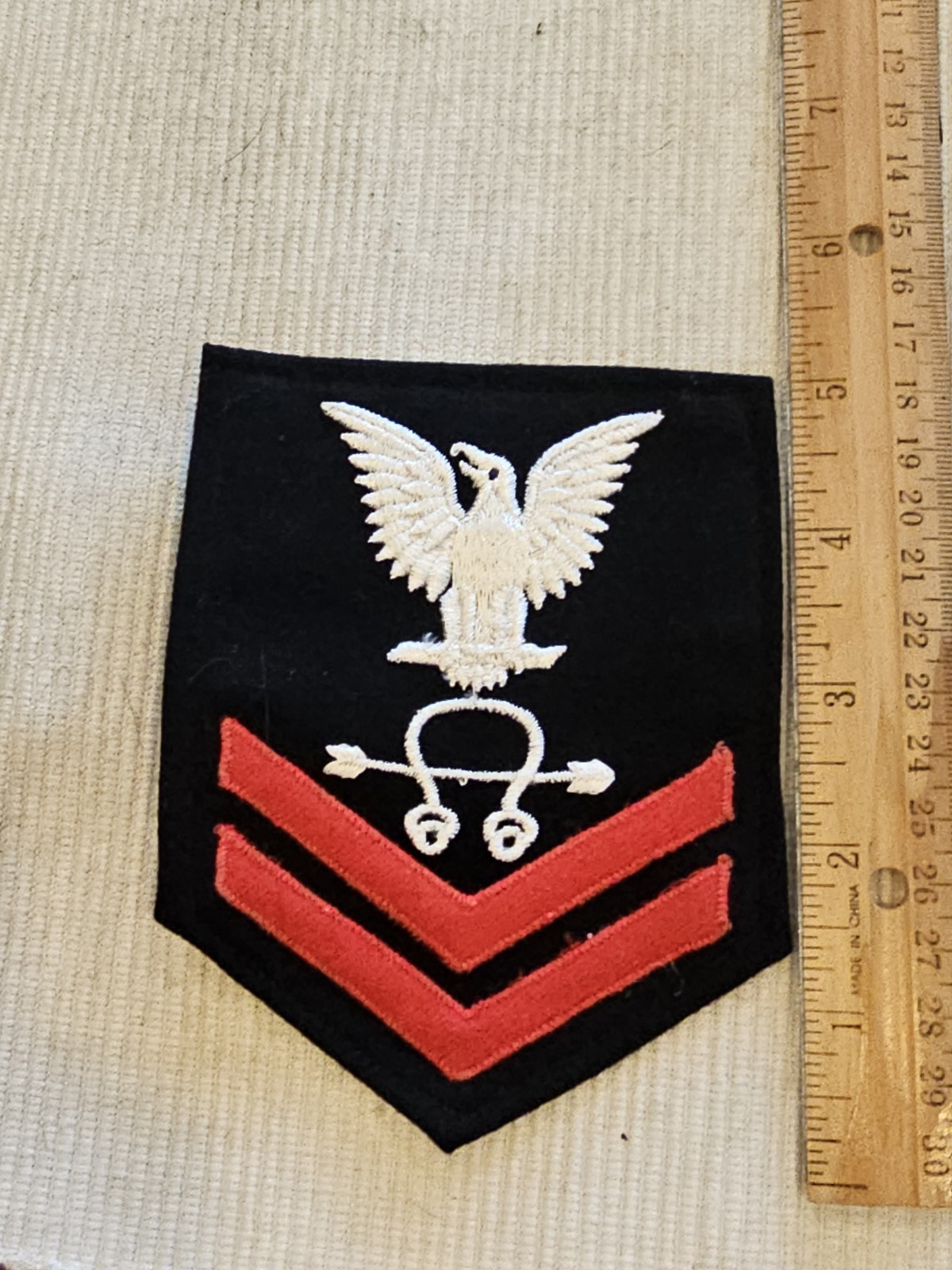 WWII USN Navy Sonarman 2nd Class Black Chevron Rate Patch L@@K!!!