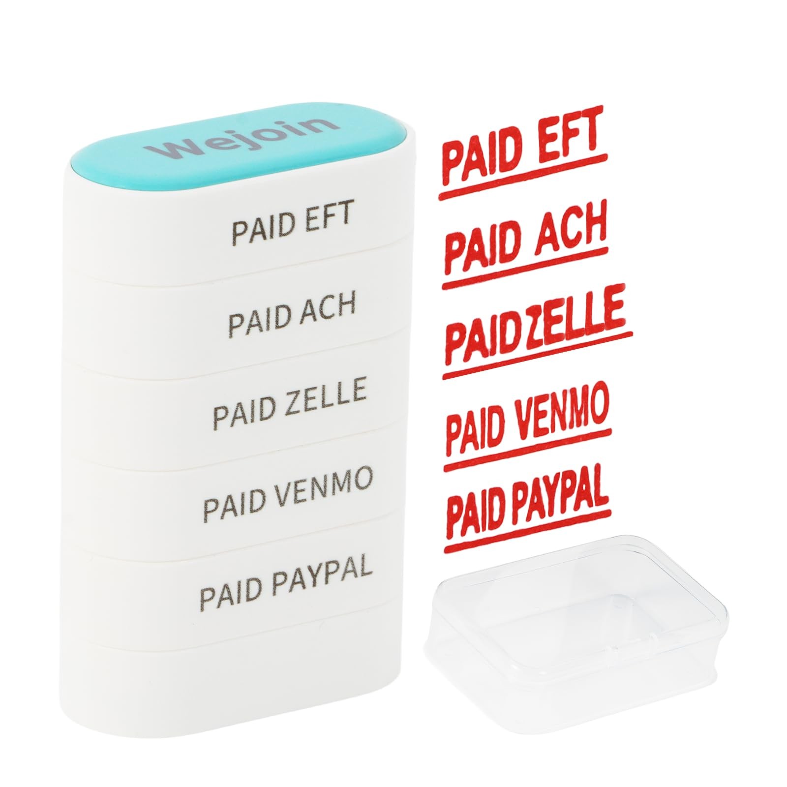 Self-Inking Paid Stamps Set - Rubber Stamps for Bookkeeping, Invoicing, Payments