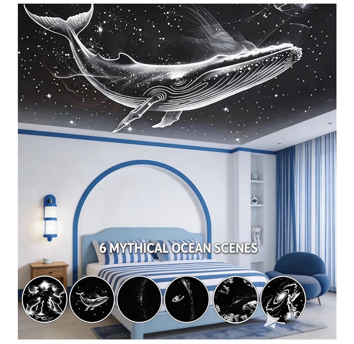 Galaxy projector, 2-in-1 starry sky projector and night light, high-resolution
