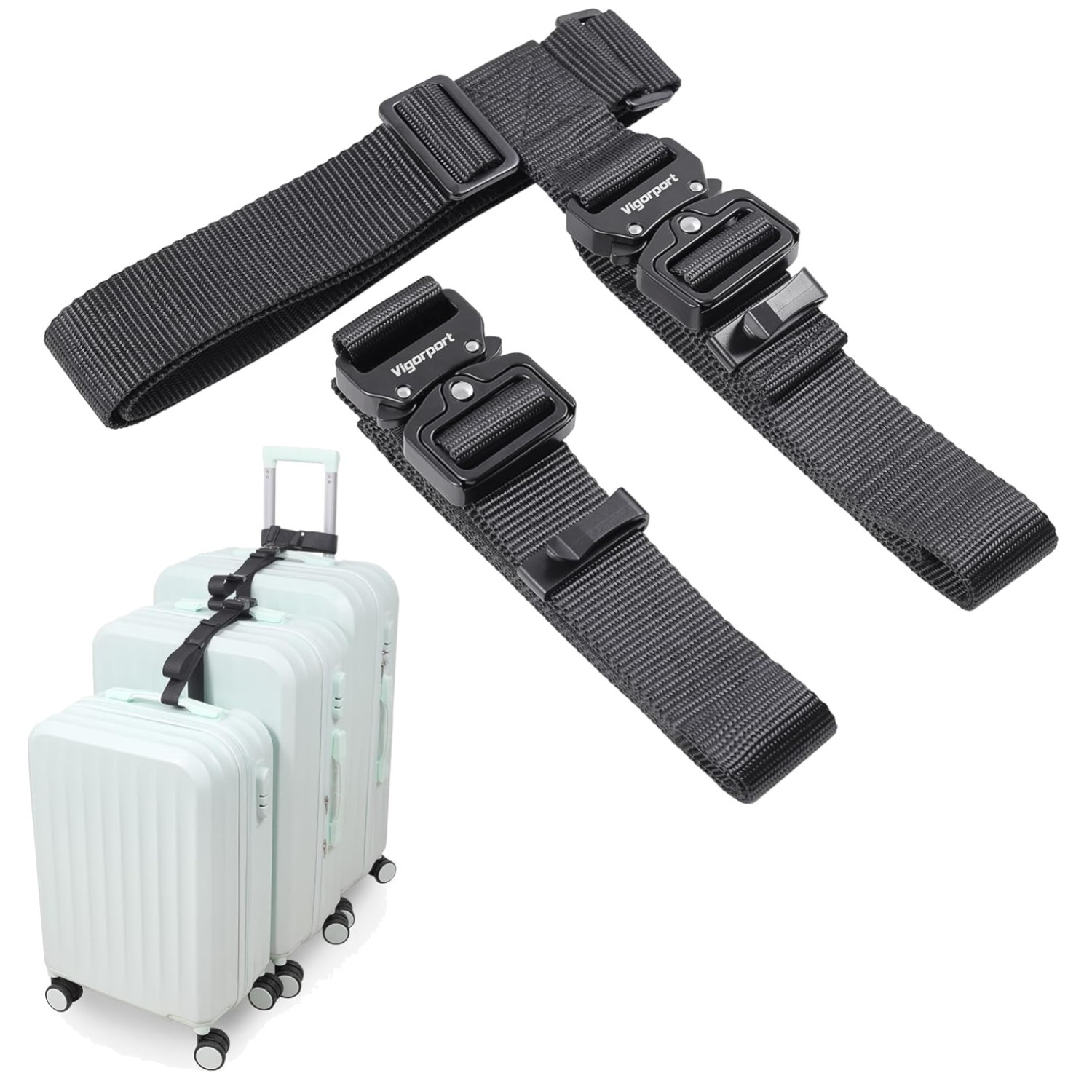Heavy Duty Add A Bag Luggage Strap Set