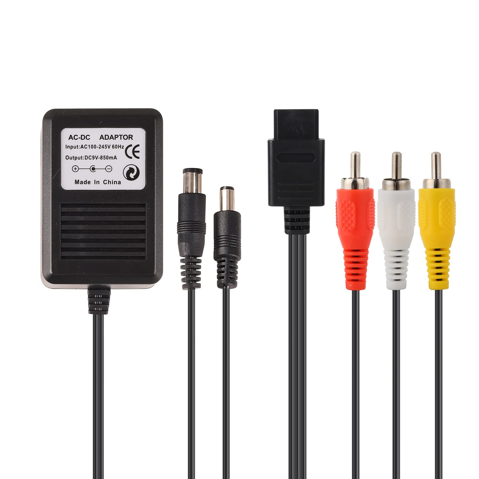 Power Supply and AV Cable for SNES, AC Power Adapter and Audio Video RCA AV Cabl