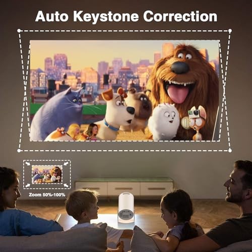 [Electronic Focus with Short Throw] Mini Projector with WiFi 6 WIFI Version
