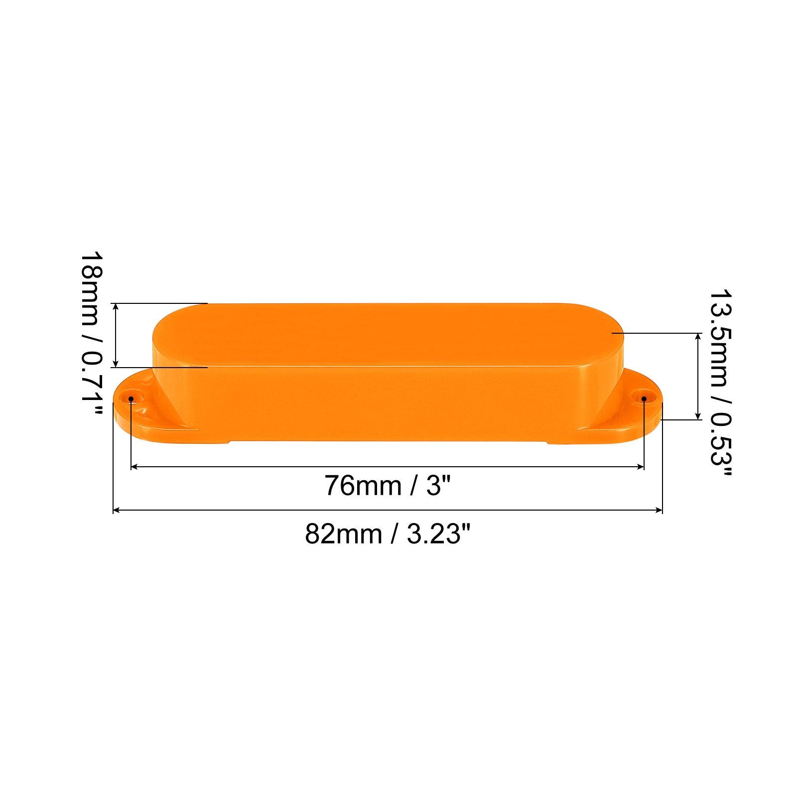 Guitar Pickup Cover Closed Single Coil Plastic Closed Shell Orange 3Pcs