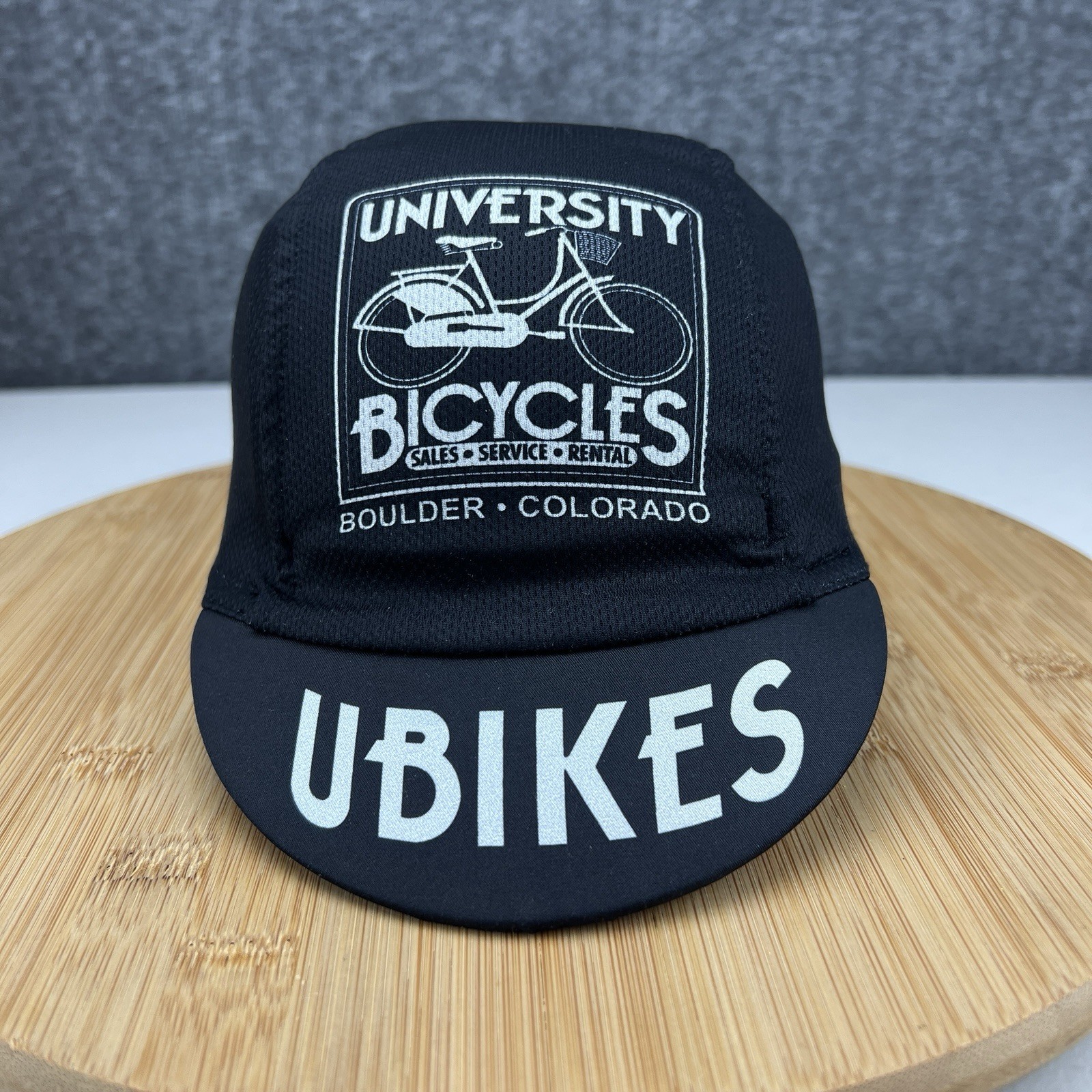 University Bicycles Ubikes Cycling Hat Cap Stretch Back OSFM Black Boulder CO