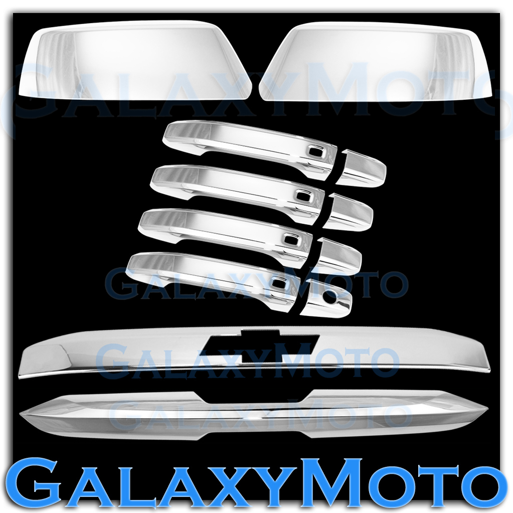 15-18 Suburban Chrome Mirror+4 Door Handle+Smart H+Upper+Lower Tailgate Cover