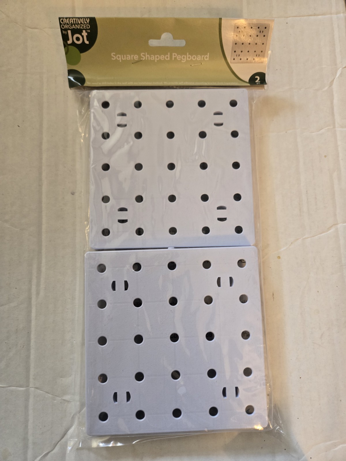 Jot 2pk 5" Square Pegboards White