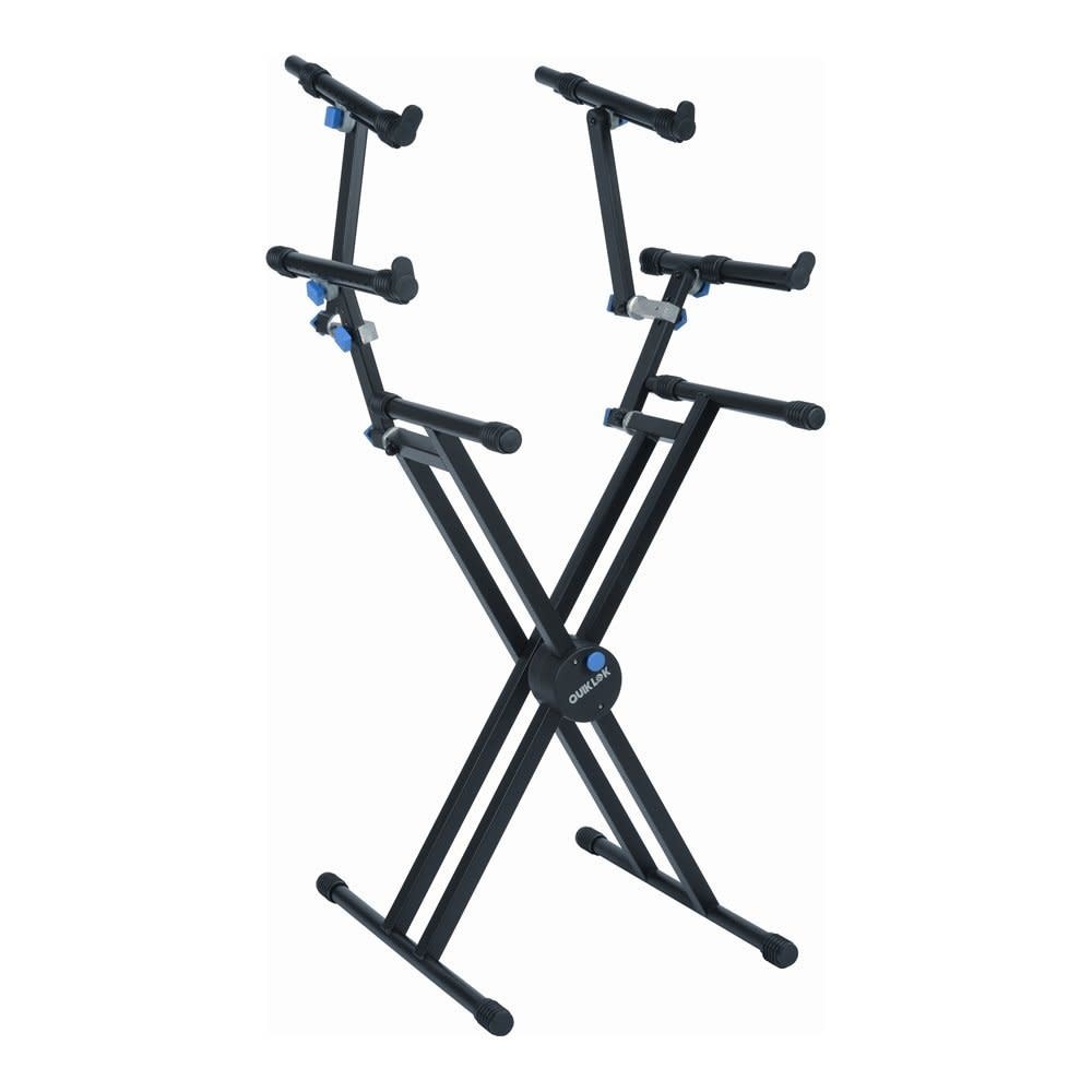 Quik Lok QL-723 Pro Series Double Braced Triple Tier Keyboard Stand - Black