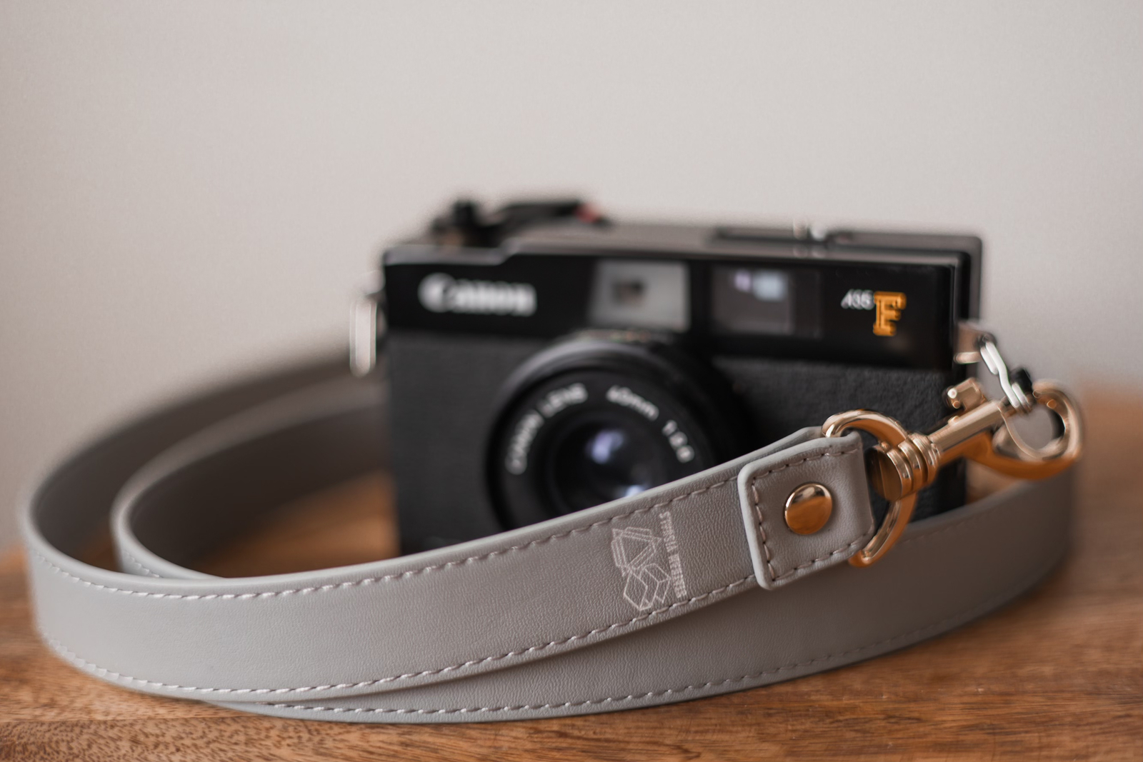 Camera Strap - Neck Shoulder Leather Grey Gray Stylish Classy Unique
