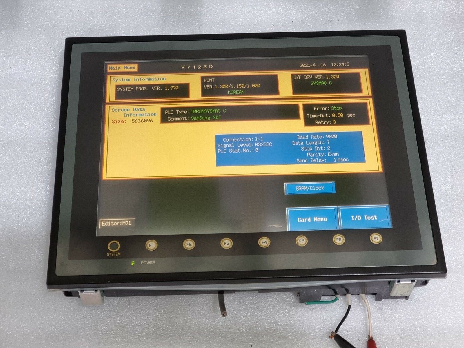 HAKKO V712SD TOUCH SCREEN HMI GRAPHIC PANEL LCD 12" 24VDC