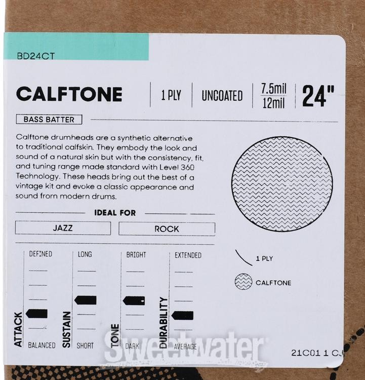 Evans Calftone Bass Drumhead - 24"