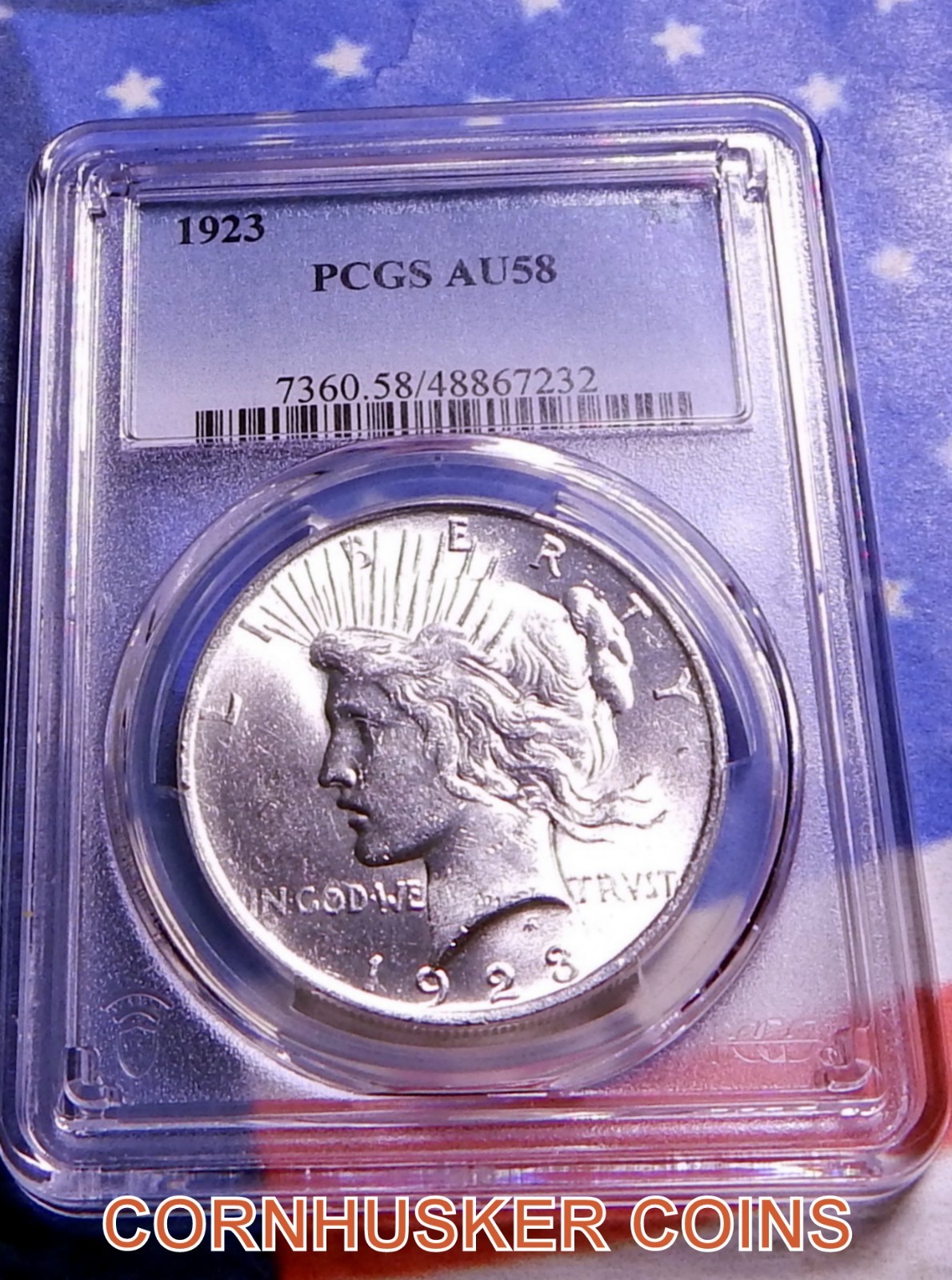1923 PEACE SILVER DOLLAR PCGS AU58  ~ BLAST WHITE~ FREE SHIPPING 👀