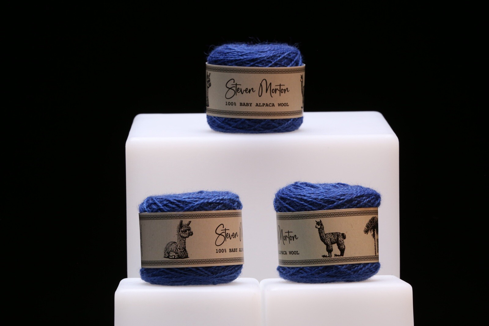 100% Baby Alpaca Yarn (color: Blue) - Set Of 3 Skeins- FINE [3]