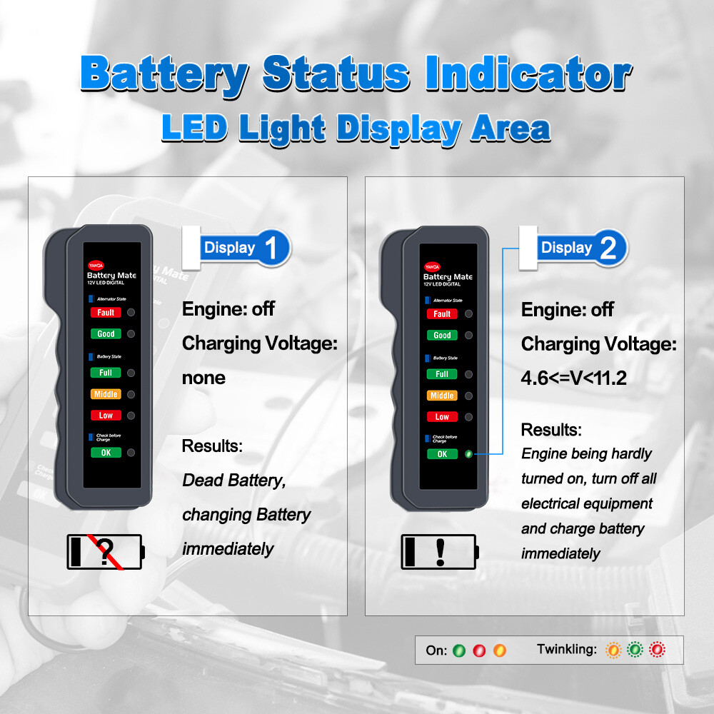 Car Battery Tester 12V Alternator Load Analyzer Cranking Charging Scan Tool